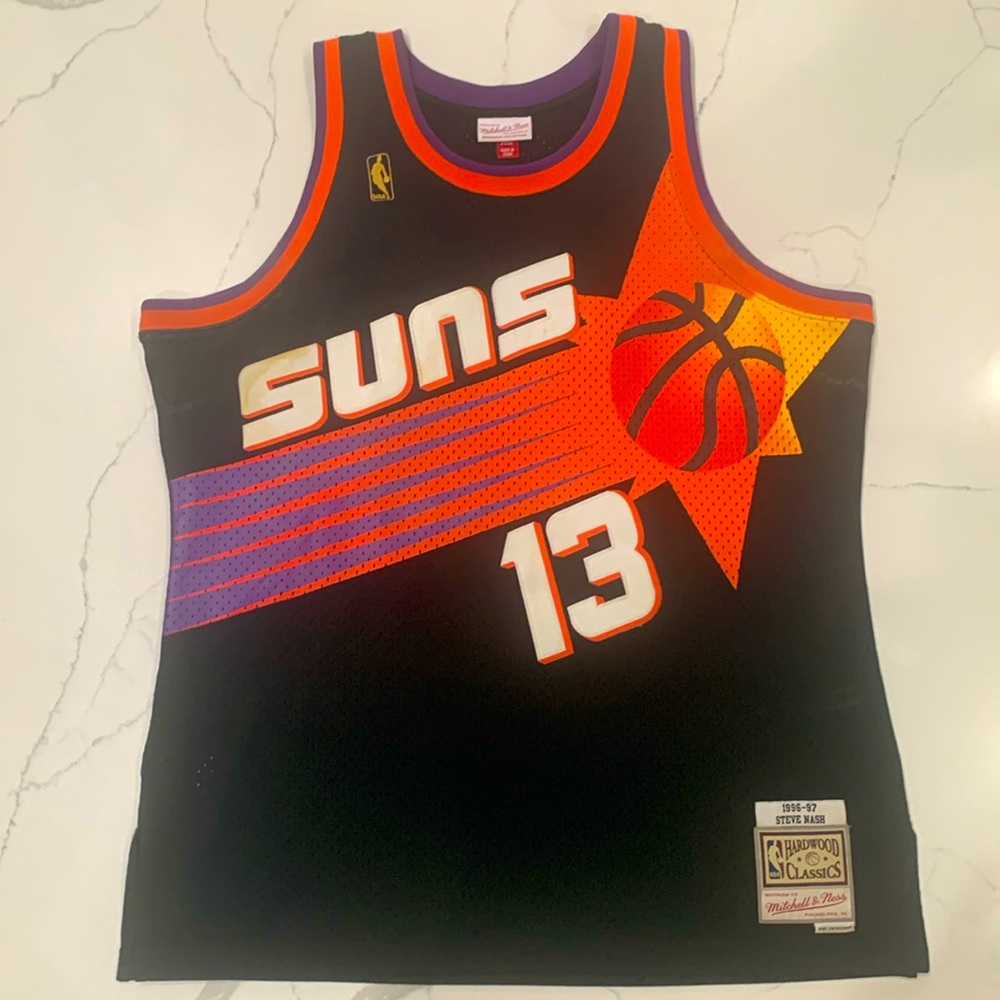 Phoenix suns Steve Nash Mitchell and Ness retro jersey stitch